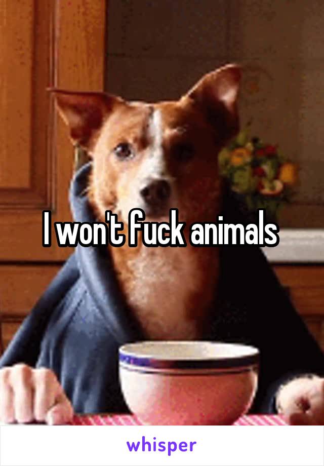 I won't fuck animals 