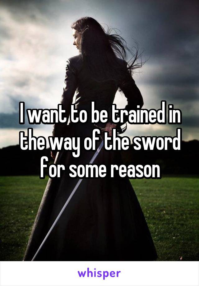 I want to be trained in the way of the sword for some reason