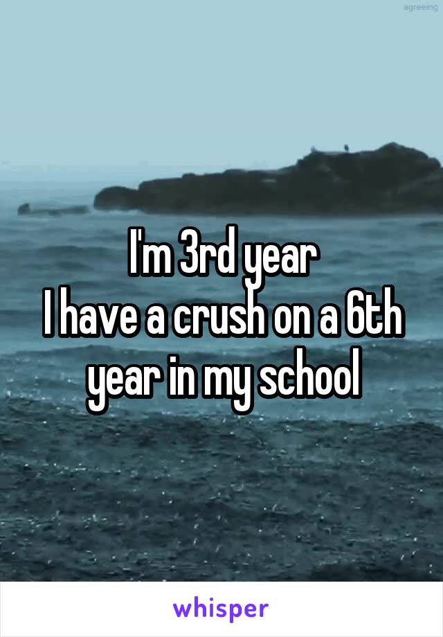 I'm 3rd year
I have a crush on a 6th year in my school