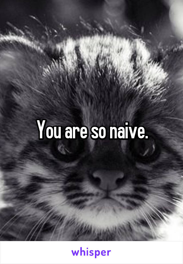 You are so naive.