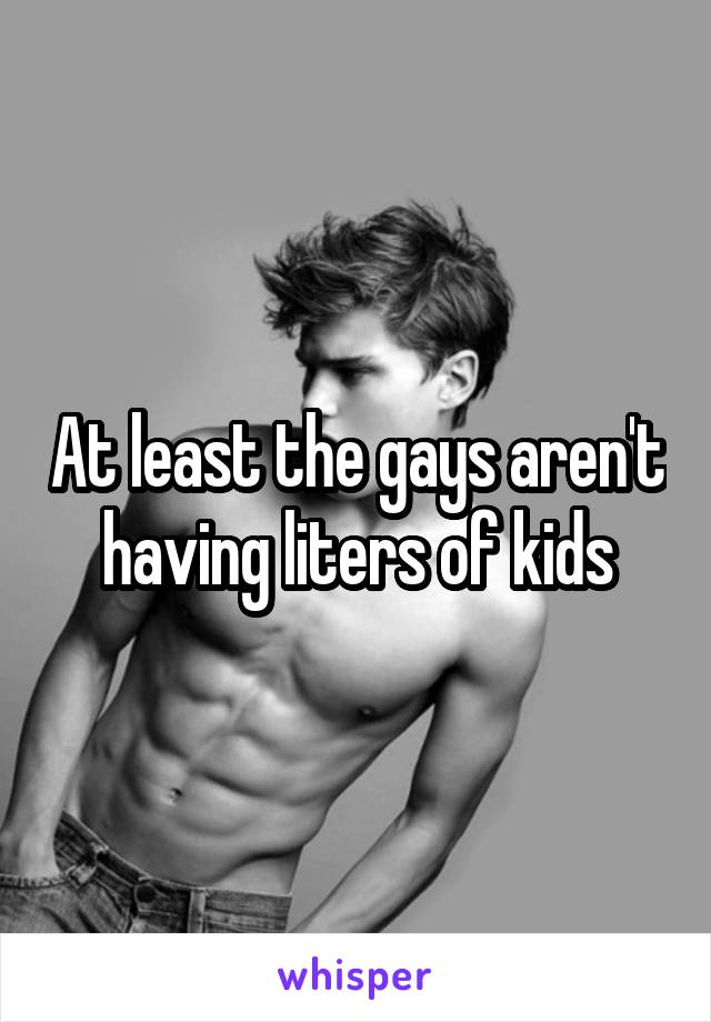 At least the gays aren't having liters of kids