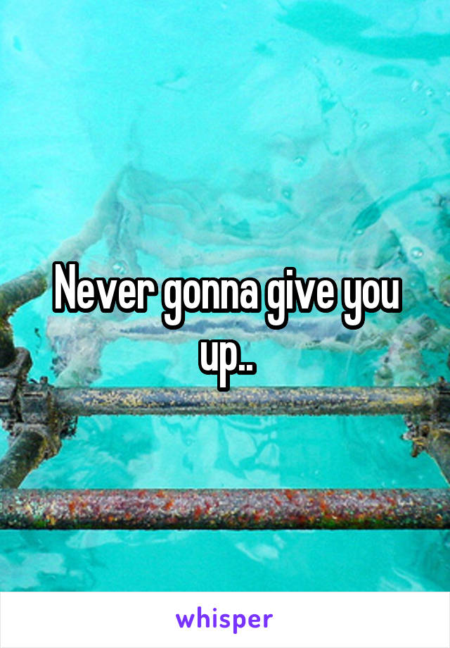 Never gonna give you up..