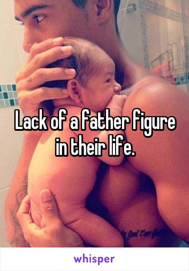 Lack of a father figure in their life.