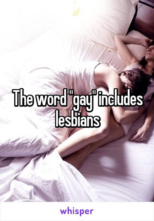 The word "gay" includes lesbians