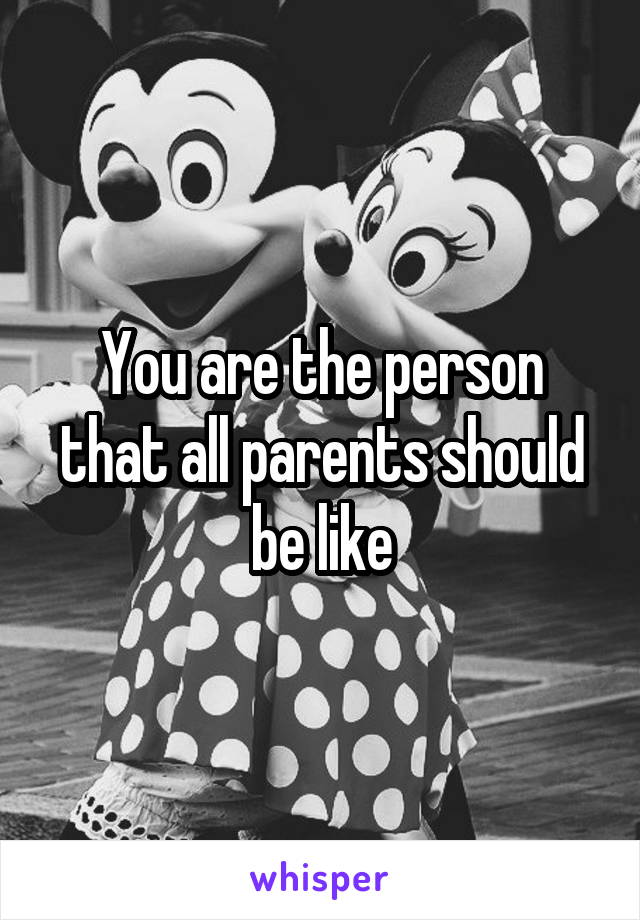 You are the person that all parents should be like