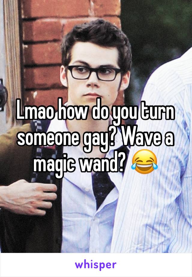 Lmao how do you turn someone gay? Wave a magic wand? 😂