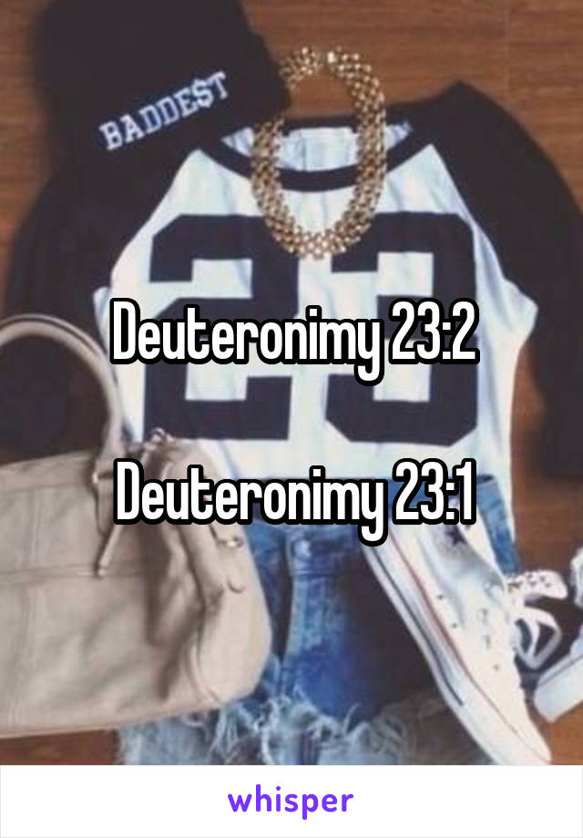 Deuteronimy 23:2

Deuteronimy 23:1