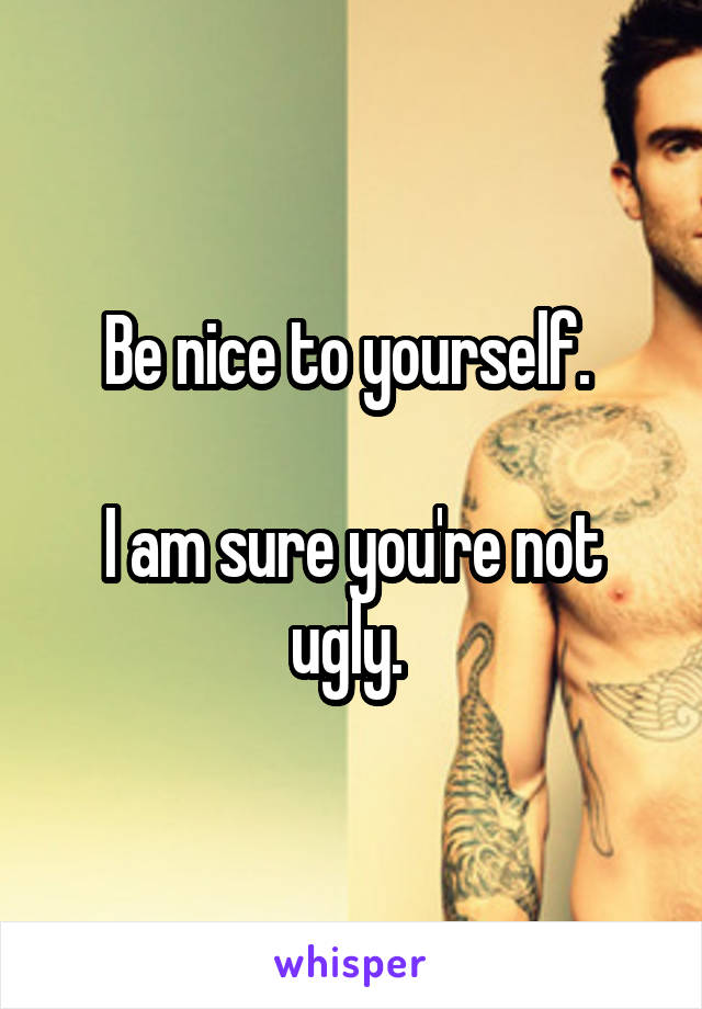 Be nice to yourself. 

I am sure you're not ugly. 