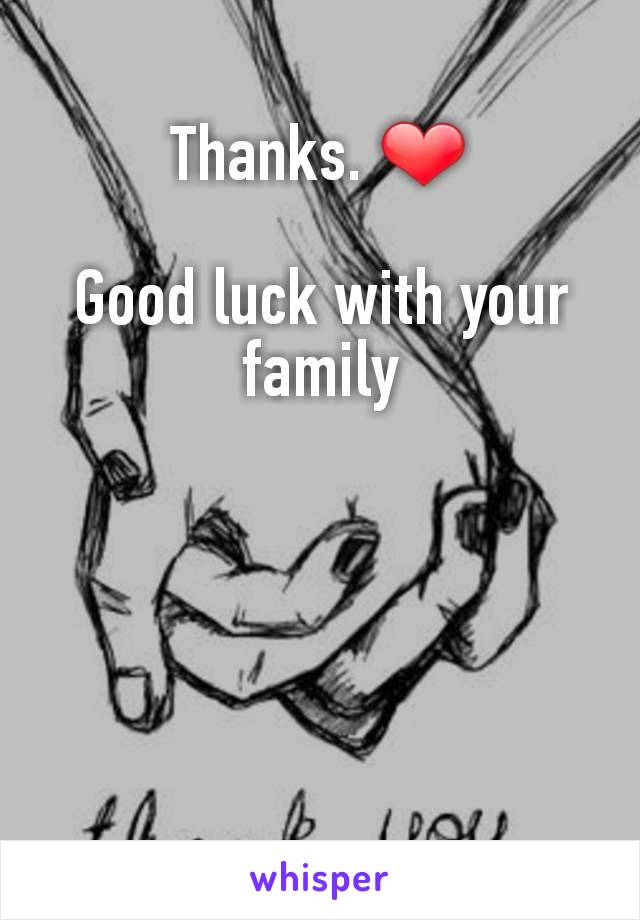 Thanks. ❤

Good luck with your family