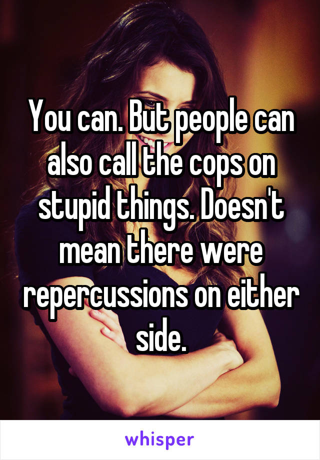 You can. But people can also call the cops on stupid things. Doesn't mean there were repercussions on either side.