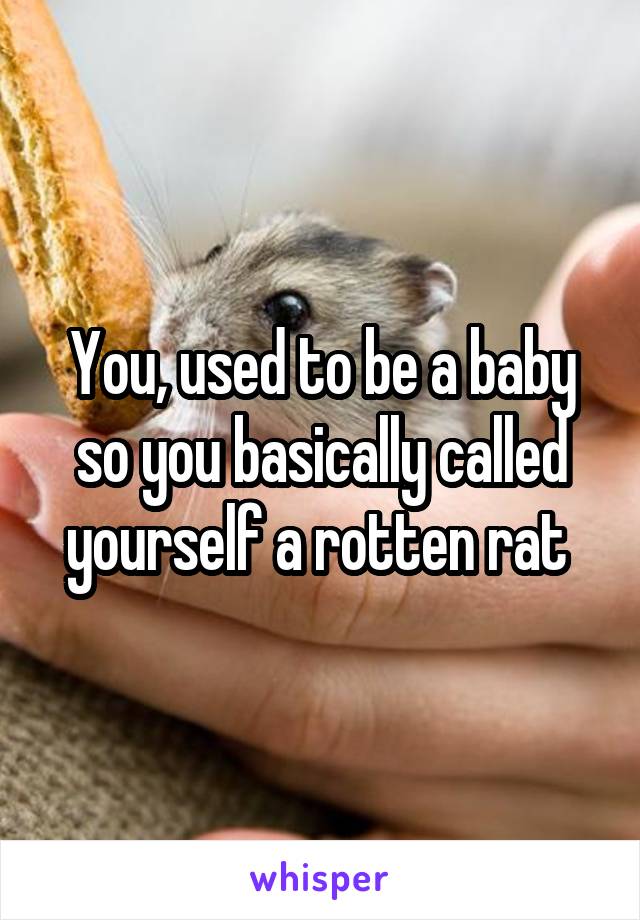 You, used to be a baby so you basically called yourself a rotten rat 