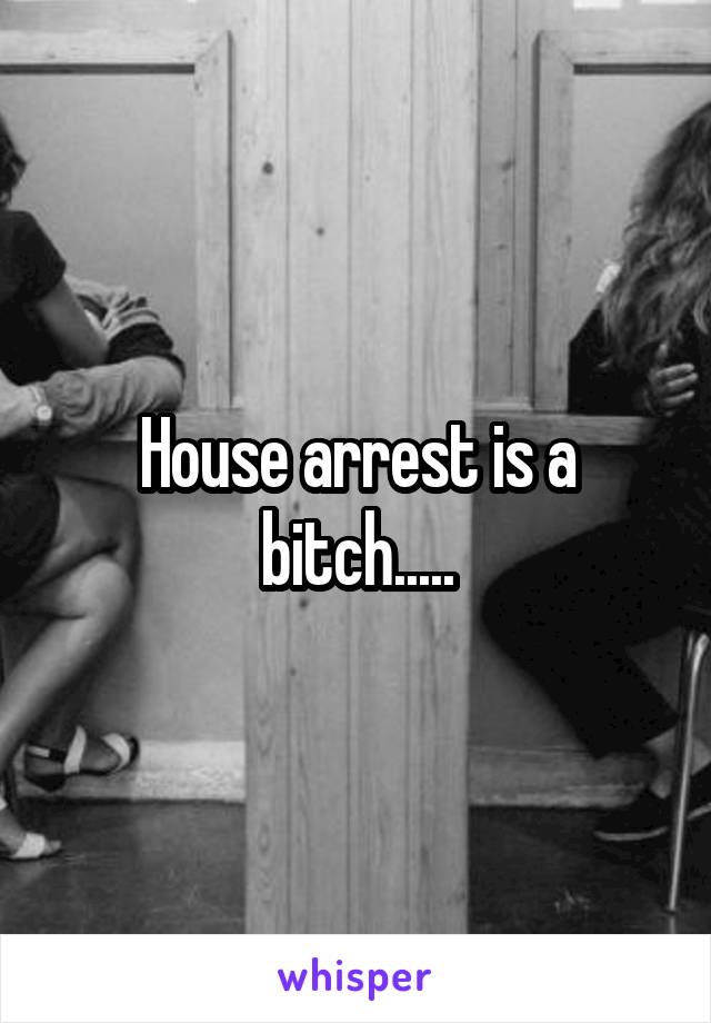 House arrest is a bitch.....