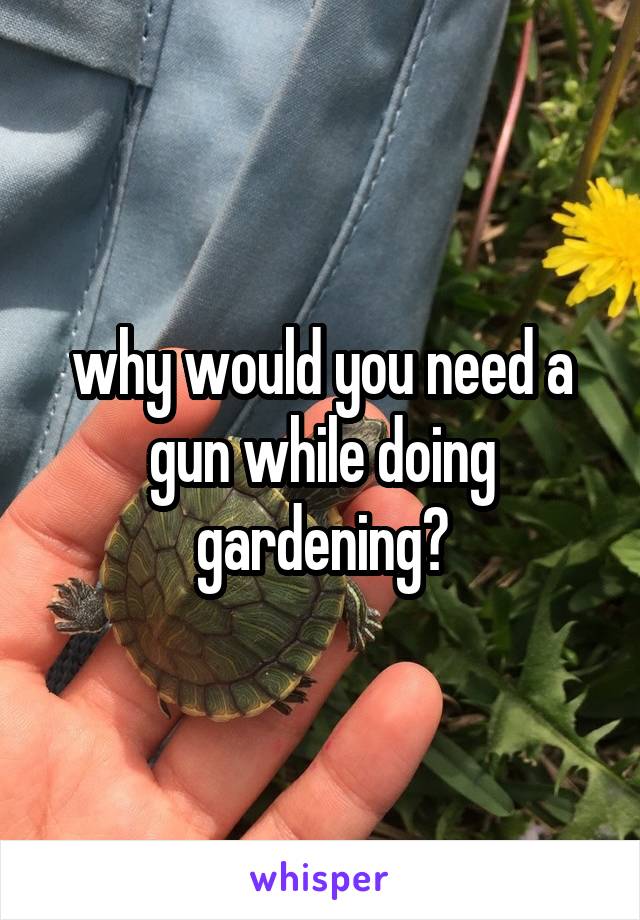 why would you need a gun while doing gardening?