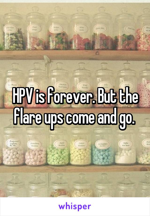 HPV is forever. But the flare ups come and go. 