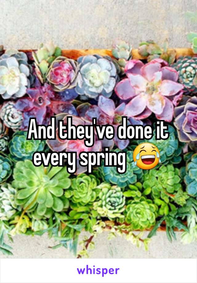 And they've done it every spring 😂