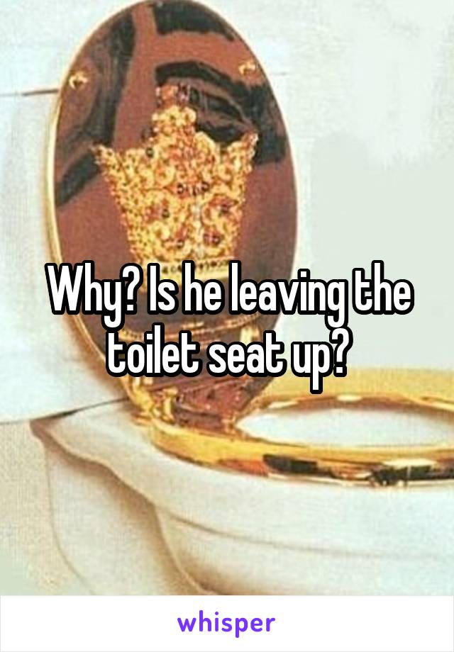 Why? Is he leaving the toilet seat up?