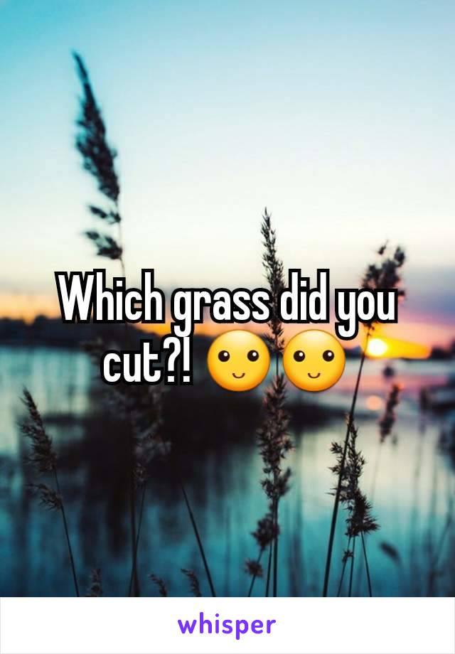 Which grass did you cut?! 🙂🙂