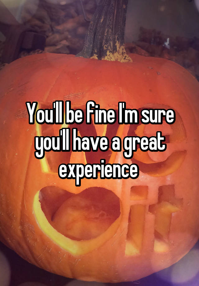 you-ll-be-fine-i-m-sure-you-ll-have-a-great-experience