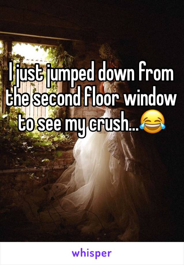 I just jumped down from the second floor window to see my crush...😂