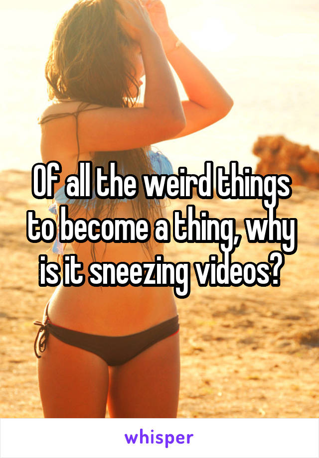 Of all the weird things to become a thing, why is it sneezing videos?