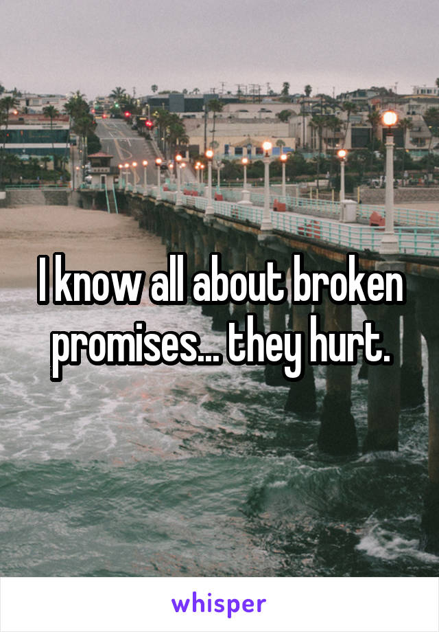 I know all about broken promises... they hurt.
