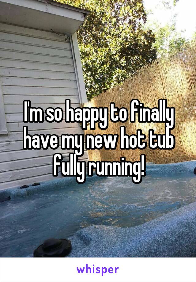 I'm so happy to finally have my new hot tub fully running!
