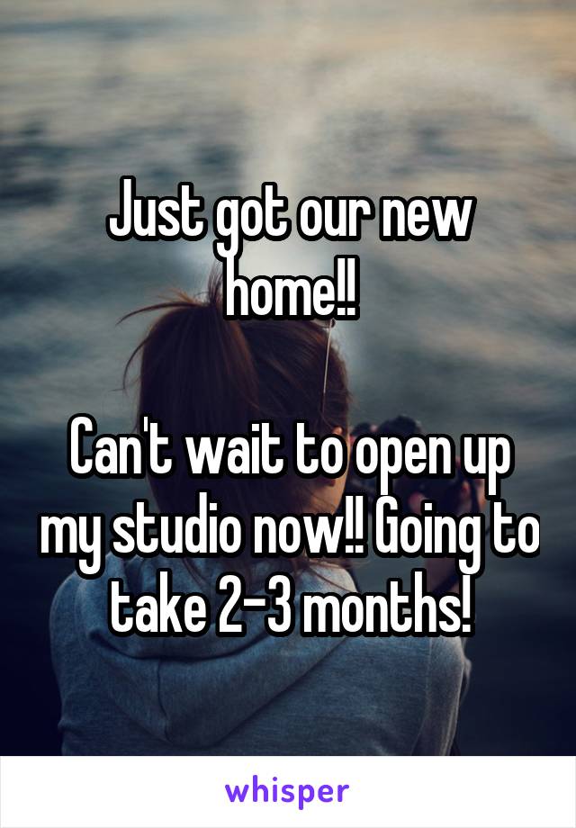 Just got our new home!!

Can't wait to open up my studio now!! Going to take 2-3 months!