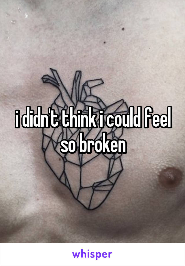 i didn't think i could feel so broken
