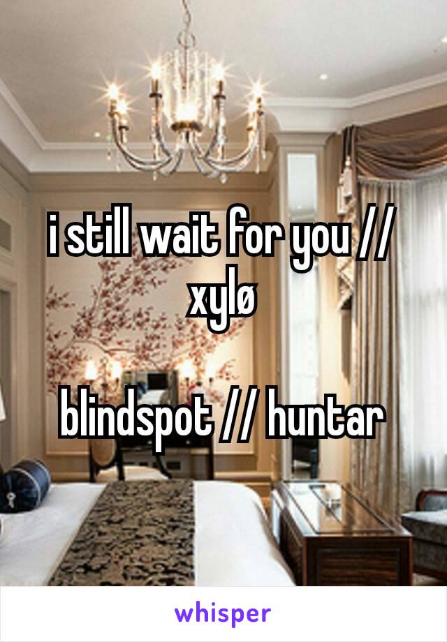i still wait for you // xylø

blindspot // huntar