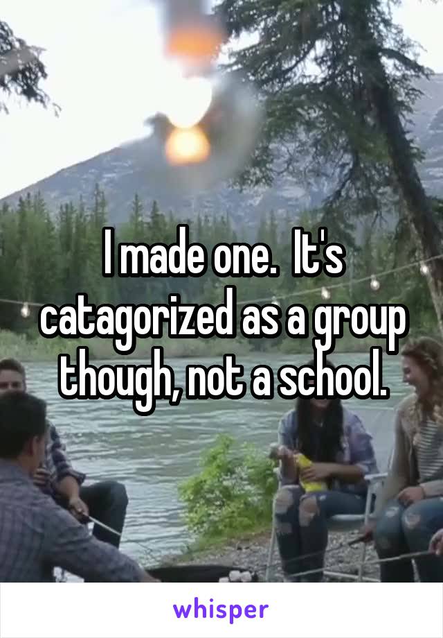 I made one.  It's catagorized as a group though, not a school.