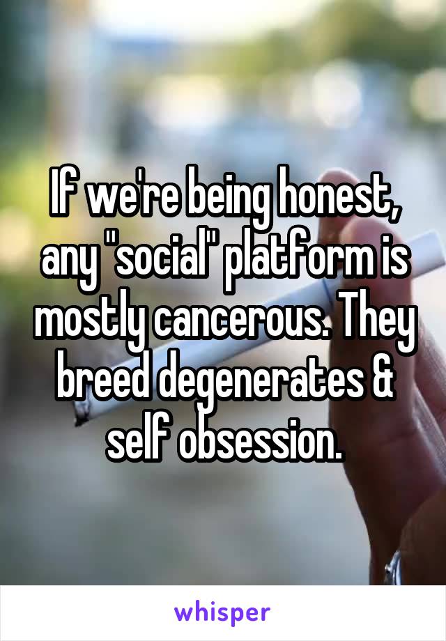 If we're being honest, any "social" platform is mostly cancerous. They breed degenerates & self obsession.