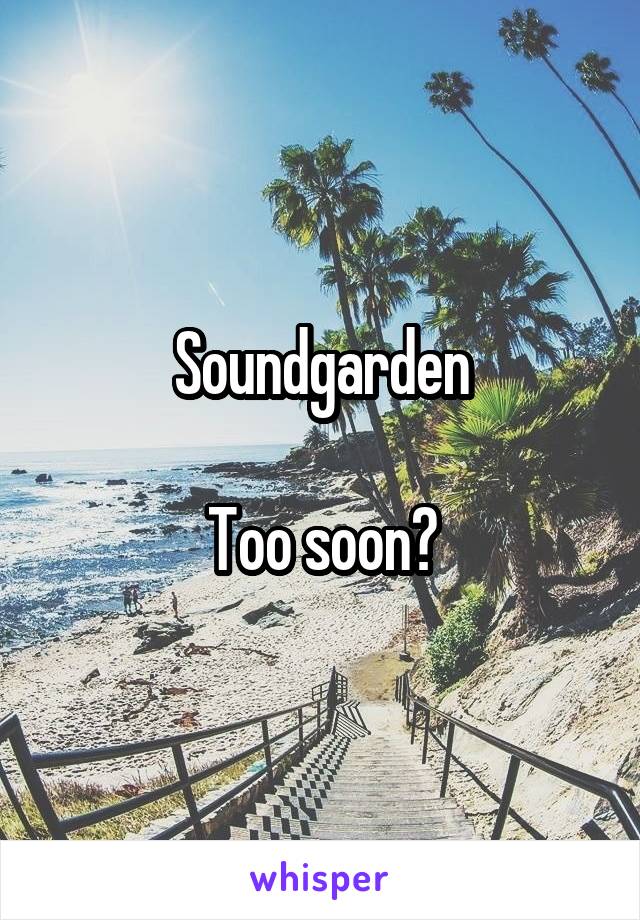 Soundgarden

Too soon?