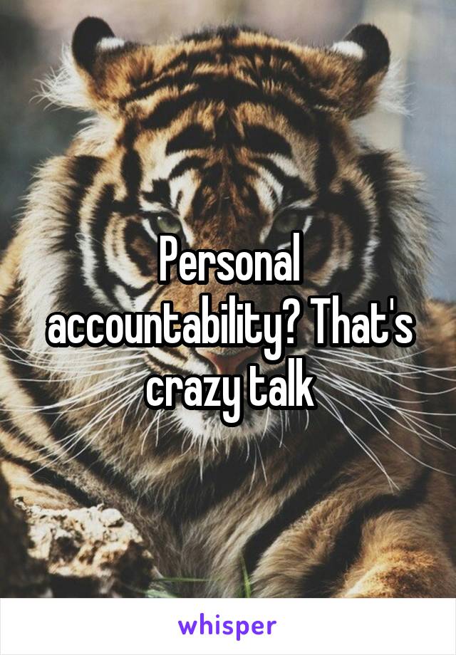 Personal accountability? That's crazy talk