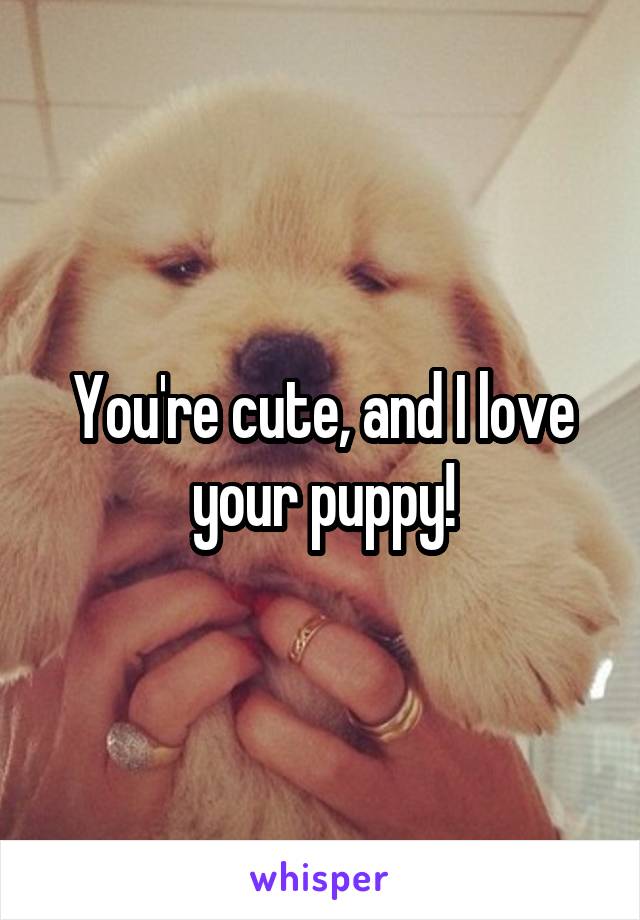 You're cute, and I love your puppy!