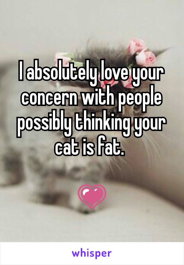 I absolutely love your concern with people possibly thinking your cat is fat. 

💗