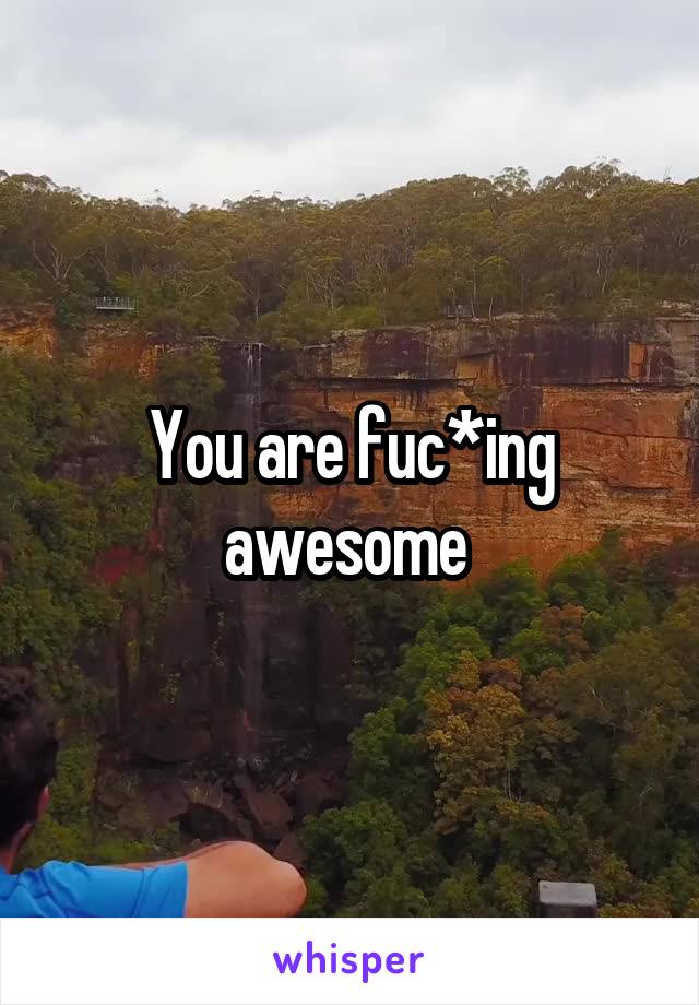 You are fuc*ing awesome 