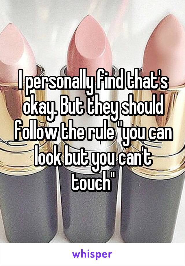 I personally find that's okay. But they should follow the rule "you can look but you can't touch"