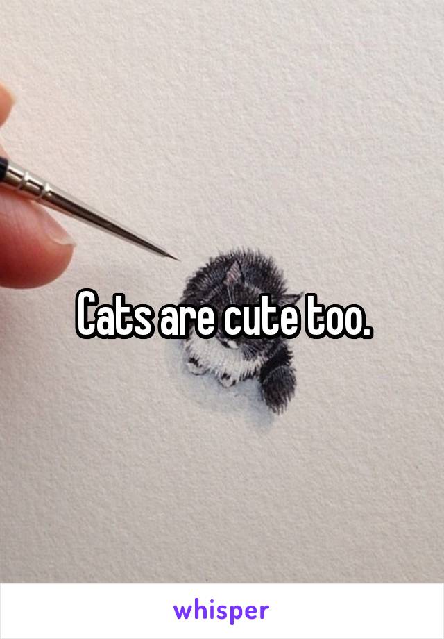 Cats are cute too.