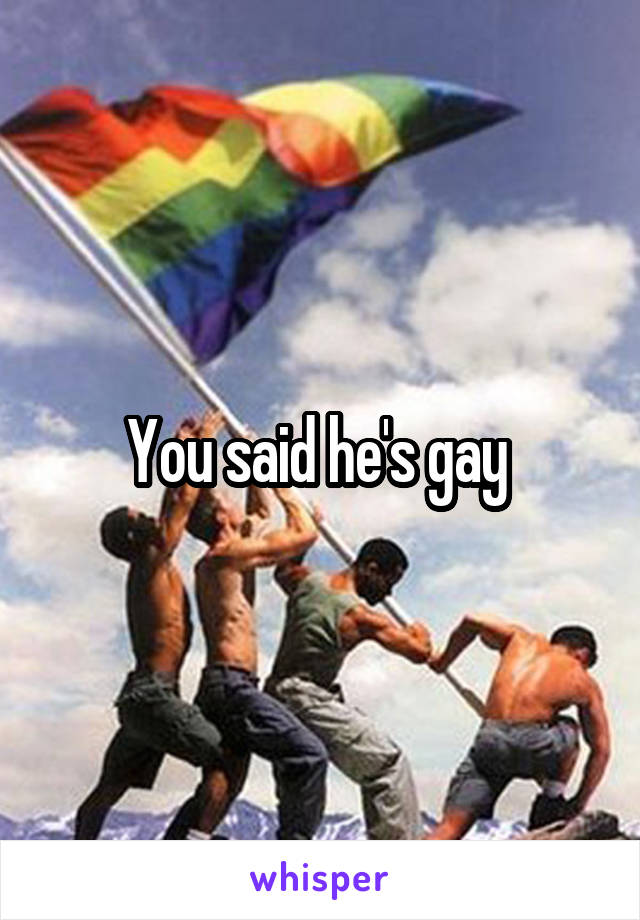 You said he's gay 