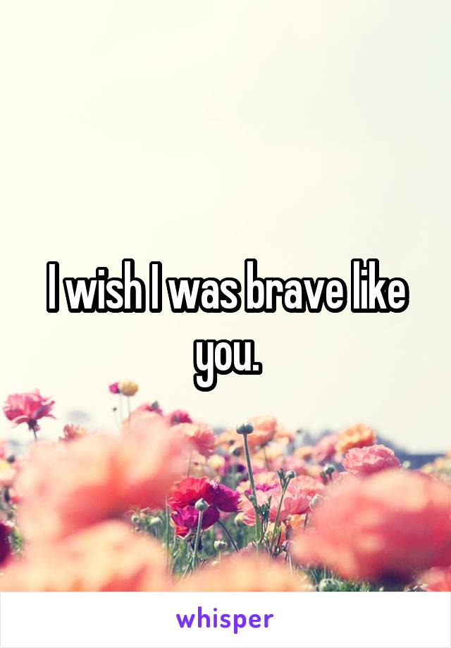 I wish I was brave like you.
