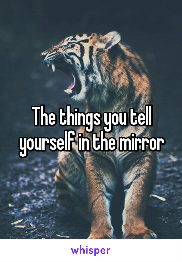 The things you tell yourself in the mirror