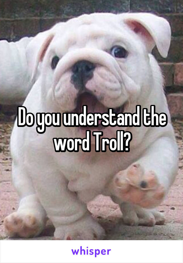 Do you understand the word Troll?