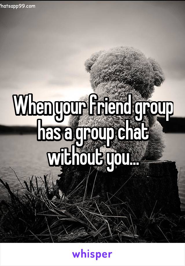 When your friend group has a group chat without you...