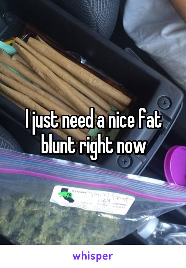 I just need a nice fat blunt right now