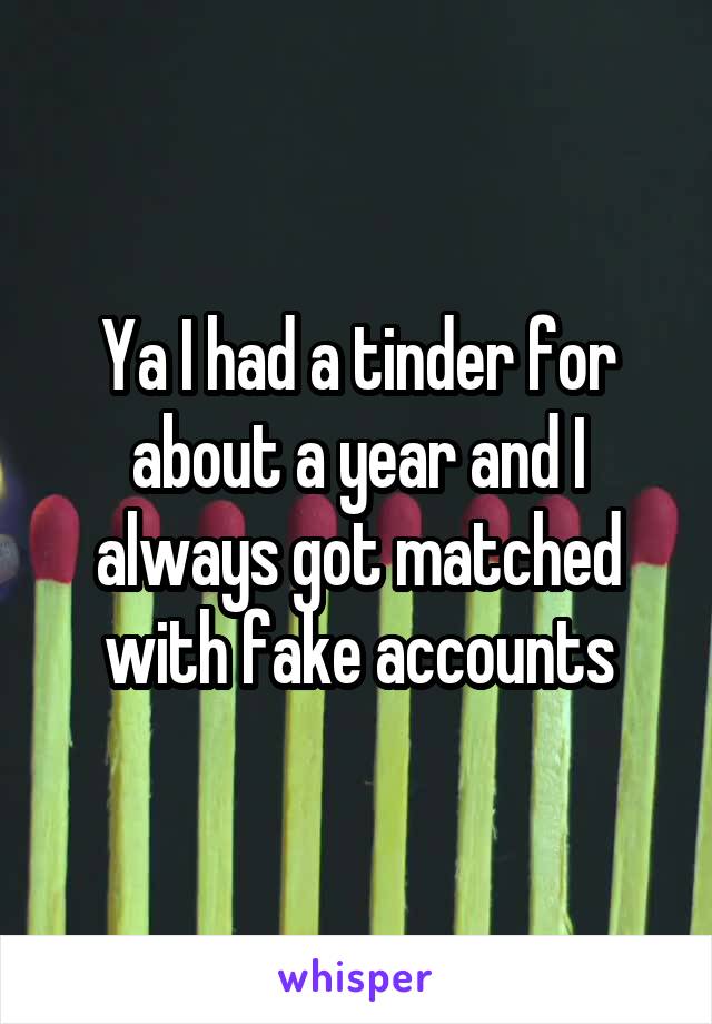 Ya I had a tinder for about a year and I always got matched with fake accounts