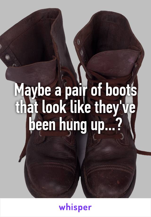 Maybe a pair of boots that look like they've been hung up...?