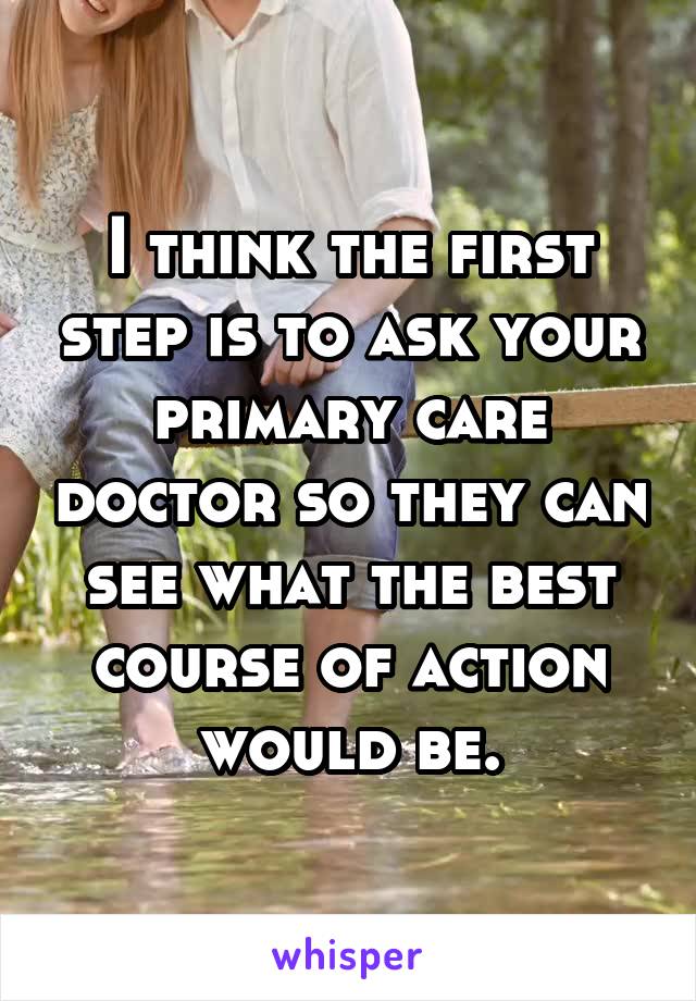 I think the first step is to ask your primary care doctor so they can see what the best course of action would be.