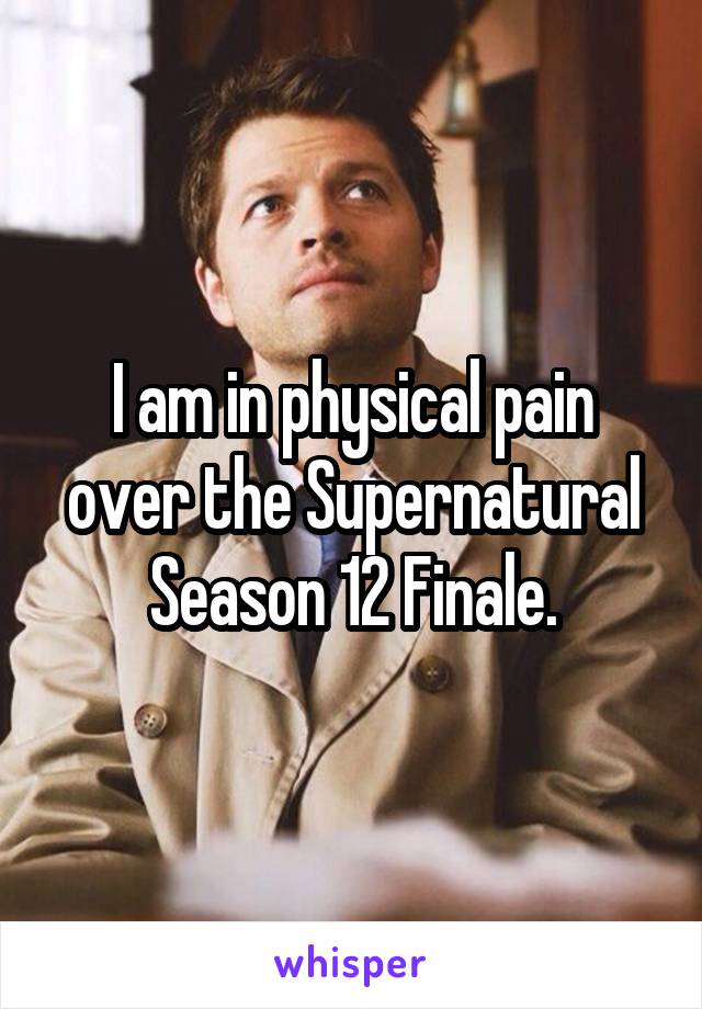 I am in physical pain over the Supernatural Season 12 Finale.