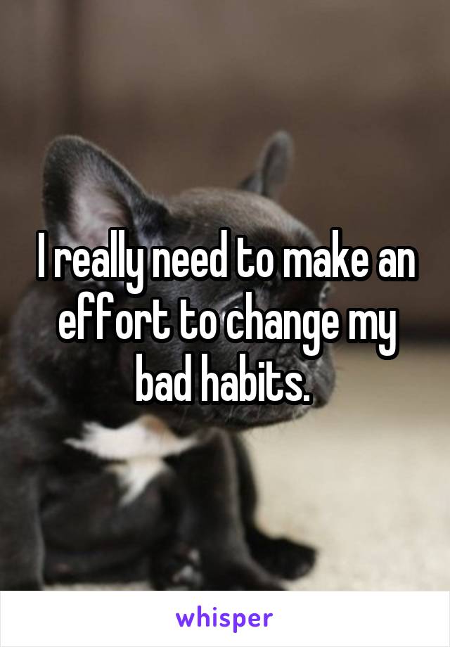 I really need to make an effort to change my bad habits. 