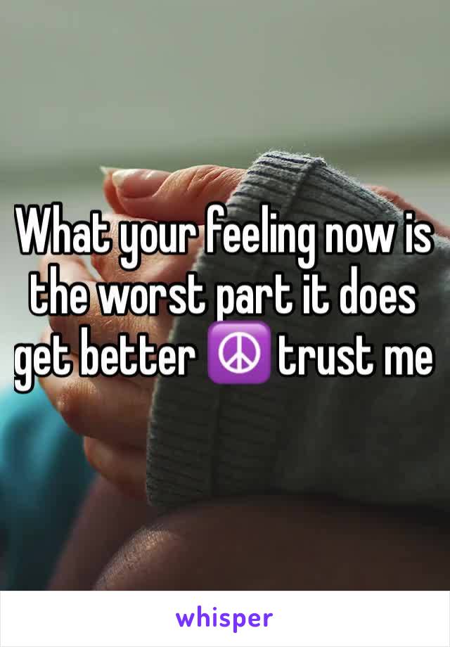 What your feeling now is the worst part it does get better ☮️ trust me 